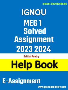 IGNOU MEG 1 Solved Assignment 2023 2024